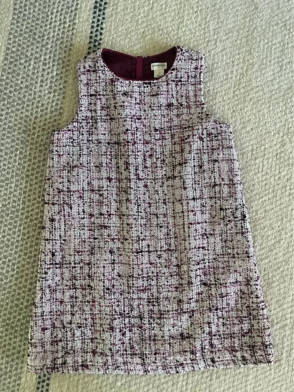 Crewcuts Girls Size 7 Tweed Dress J.Crew Pink Purple White Metallic Holiday